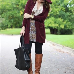 bp Sweaters - BP Burgundy Open Front Cardigan bp Sweaters - BP Burgundy Open Front Cardigan
